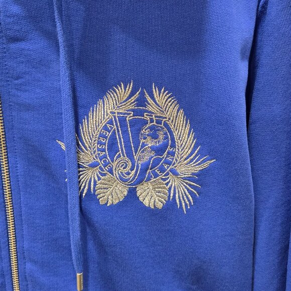 Versace Jeans Logo-Embroidered Zip-Up Hoodie - Picture 3 of 13